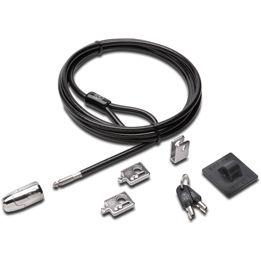 Kensington Desktop & Peripherals Locking Kit 2.0 - 8 ft Cable - Keyed Lock - Black - Carbon Steel - For Desktop Computer MPN:K64424WW