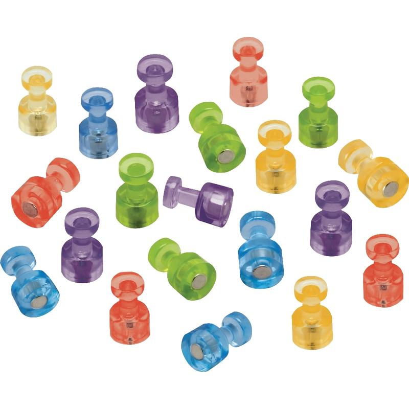 Quartet Assorted Colors Magnetic Pushpins, 1 1/2in Diameter, Assorted Colors, Pack Of 20 (Min Order Qty 3) MPN:MPPC