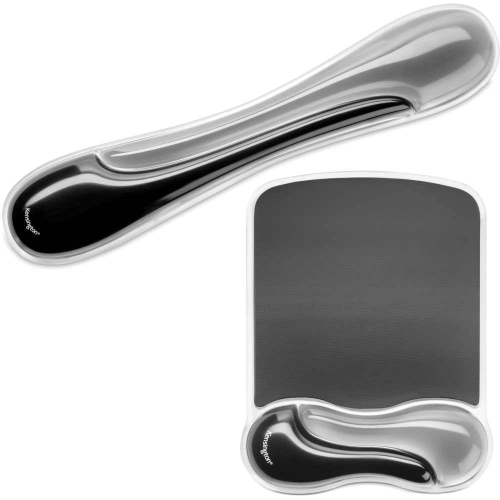 Kensington Duo Gel Mouse Pad Wrist Rest - 1.70in Height x 11.40in Width - Gray - Gel - 1 Each MPN:52500