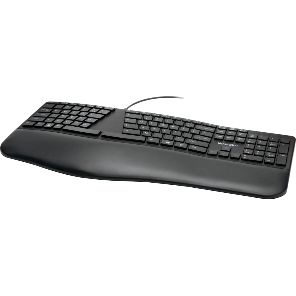 Kensington Pro Fit Ergo Wired Keyboard - Keyboard - USB - US - black MPN:K75400US