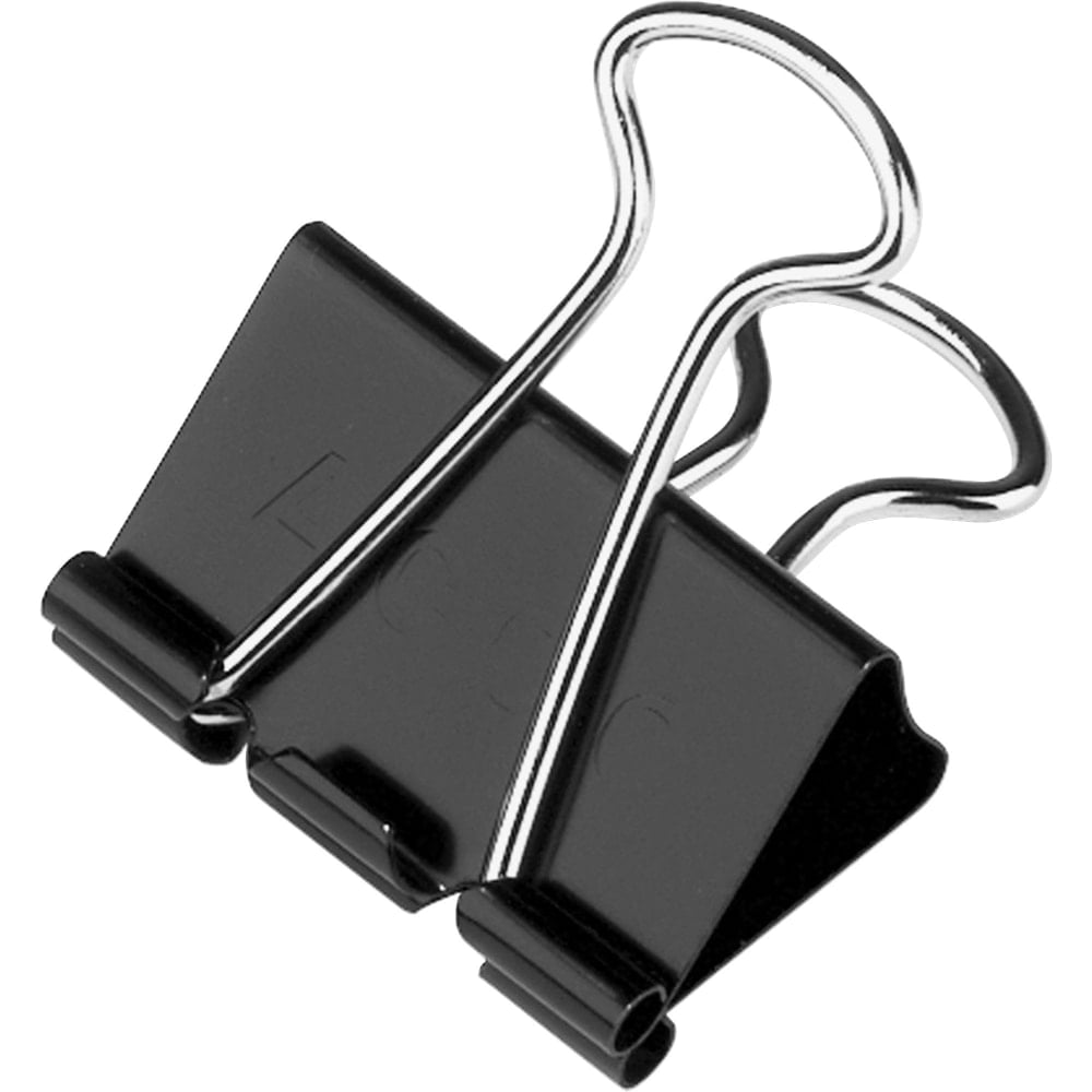 ACCO Binder Clips, 1.25in W, 0.625in Capacity, Black/Silver, Pack Of 12 MPN:72050
