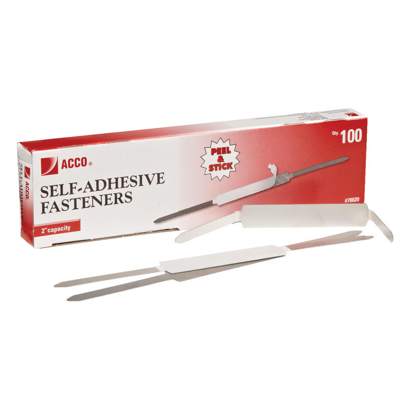 ACCO Economy Self-Adhesive Fasteners, 2 3/4 Long, Silver, Box Of 100 MPN:A7070020