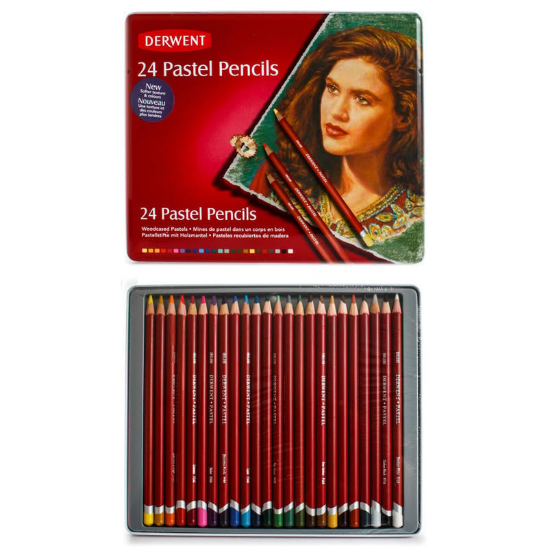 Derwent Pastel Pencil Set, Assorted Colors, Set Of 24 Pencils MPN:32992