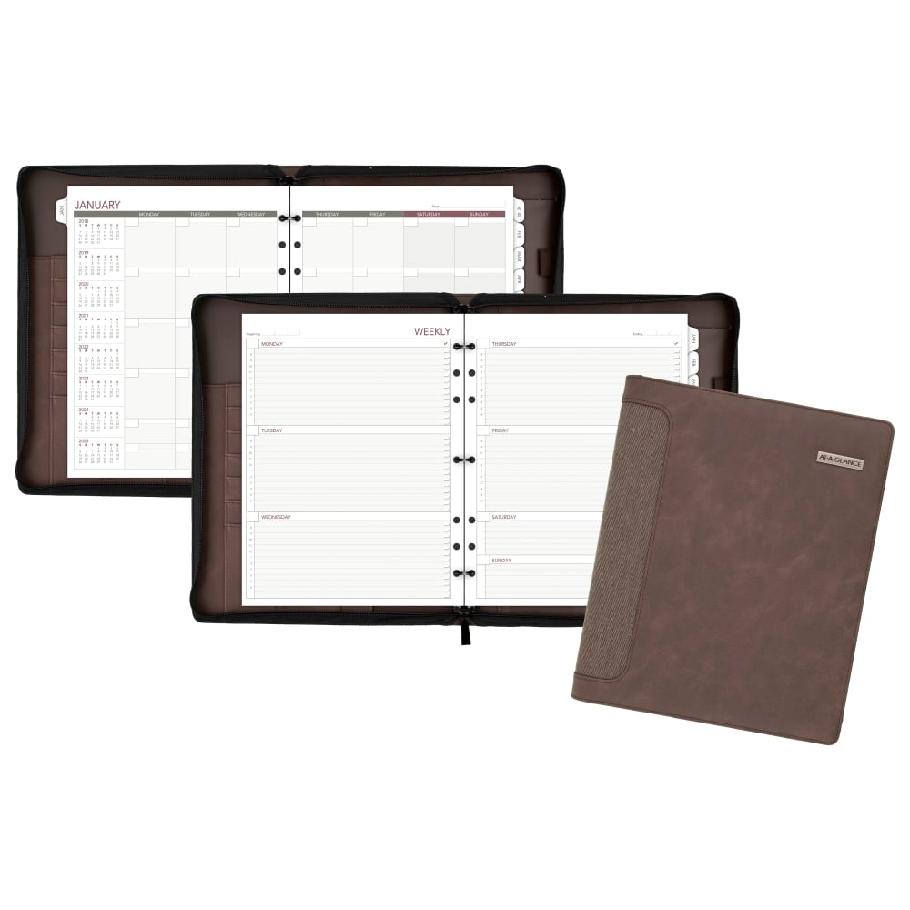 At-A-Glance Express Planner, Harrison, 8 1/2in x 11in, Brown MPN:3070304