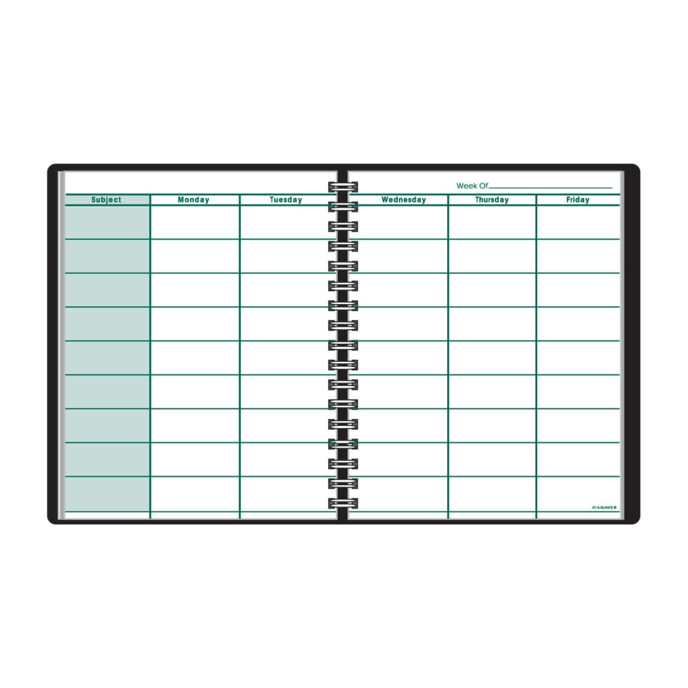 AT-A-GLANCE Undated Teachers Planner, 8 1/4in x 10 7/8in, 30% Recycled, Black (Min Order Qty 5) MPN:8015505