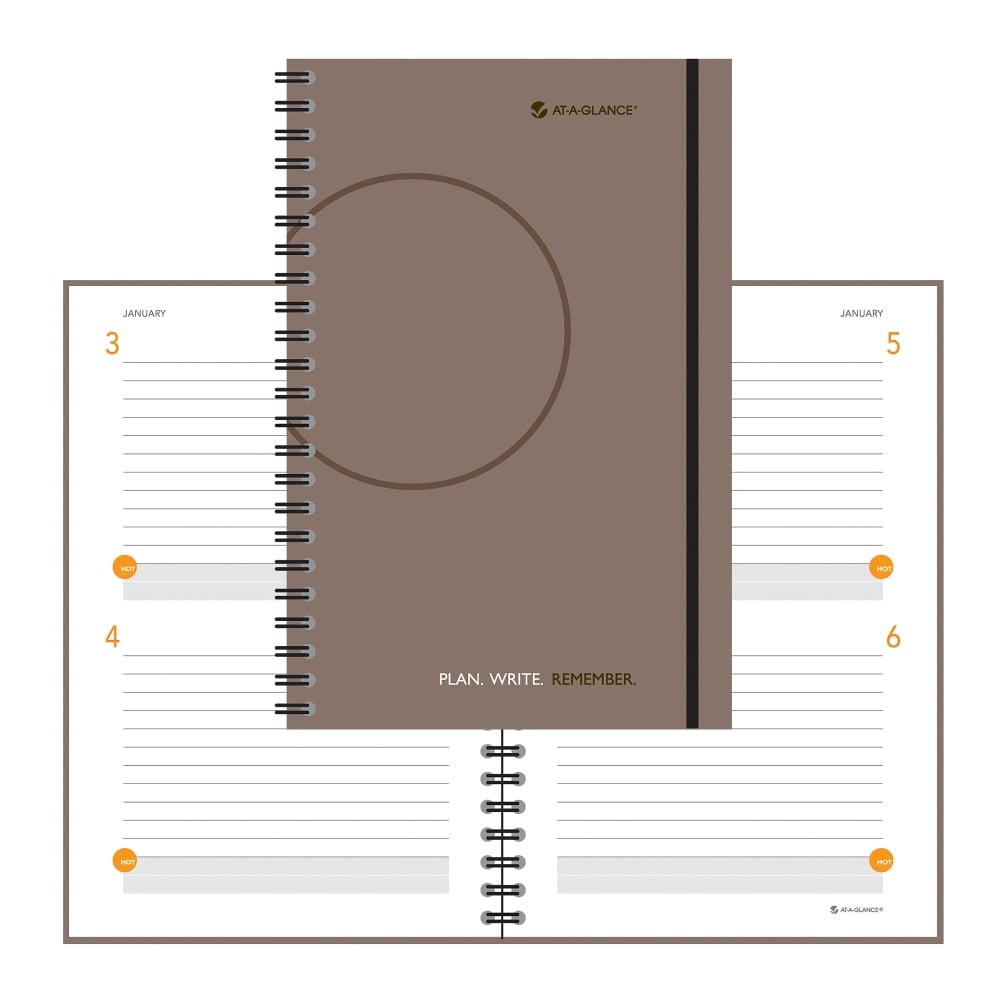 AT-A-GLANCE Plan. Write. Remember. Two Days Per Page Planning Notebook, Undated, 6in x 9in, Black (Min Order Qty 4) MPN:80620300
