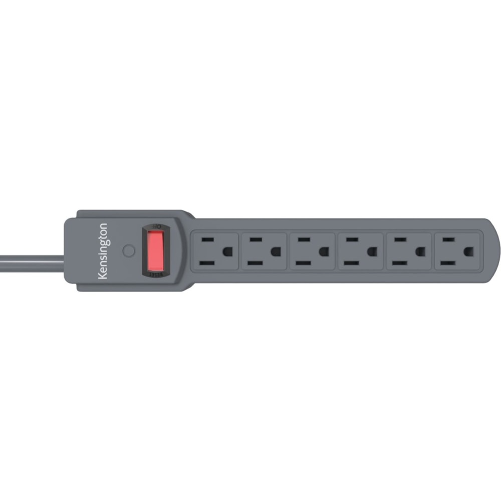 Kensington 6-Outlet Power Strip - 6 x AC Power - 4 ft Cord MPN:K38214NA