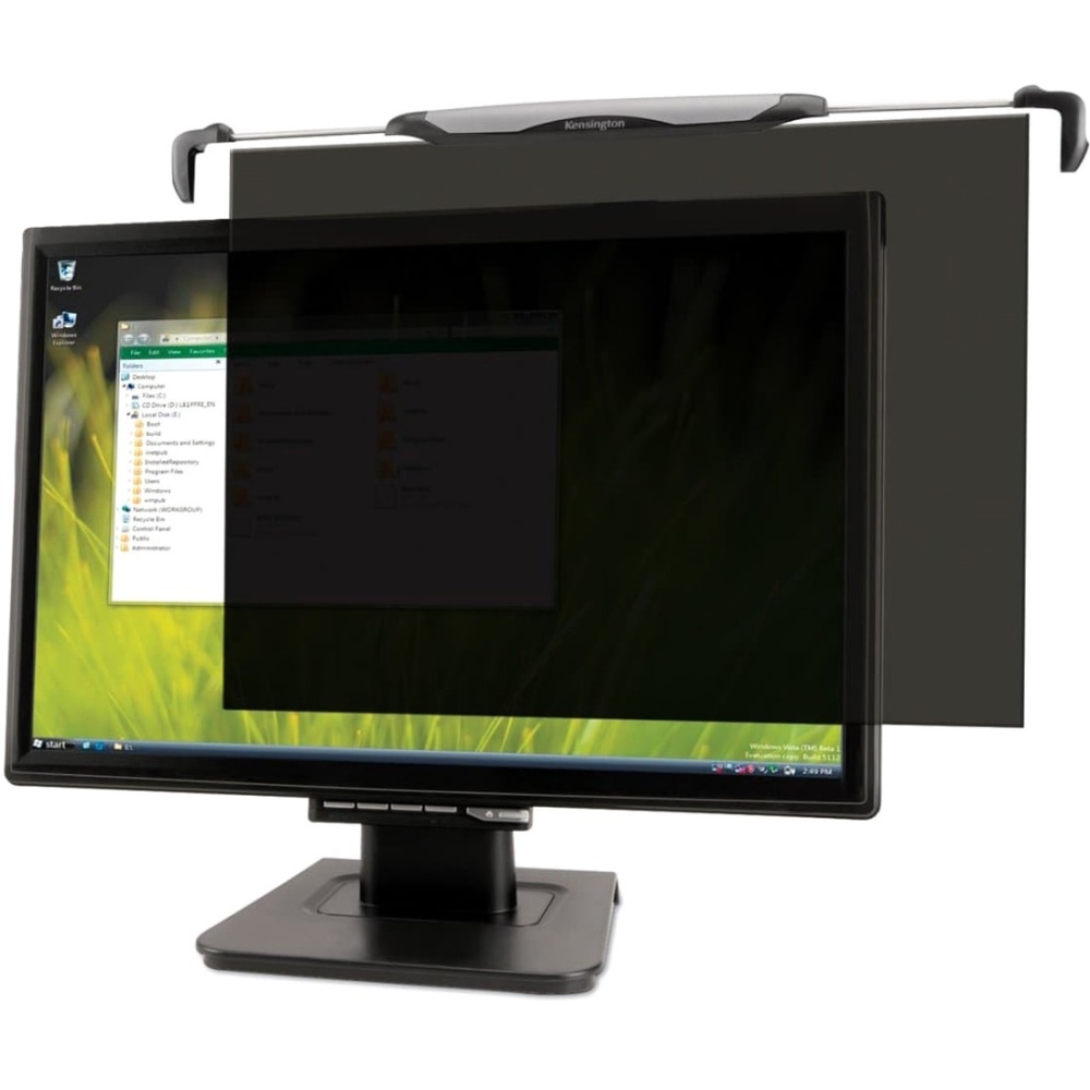 Kensington Snap2 Monitor Privacy Screen Filter, 22in Widescreen, Black/Silver, K55779WW MPN:K55779WW