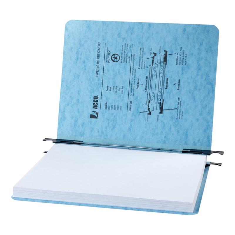 ACCO PRESSTEX Hanging Report Covers, Letter Size Sheets, 2in Capacity, Light Blue MPN:35072