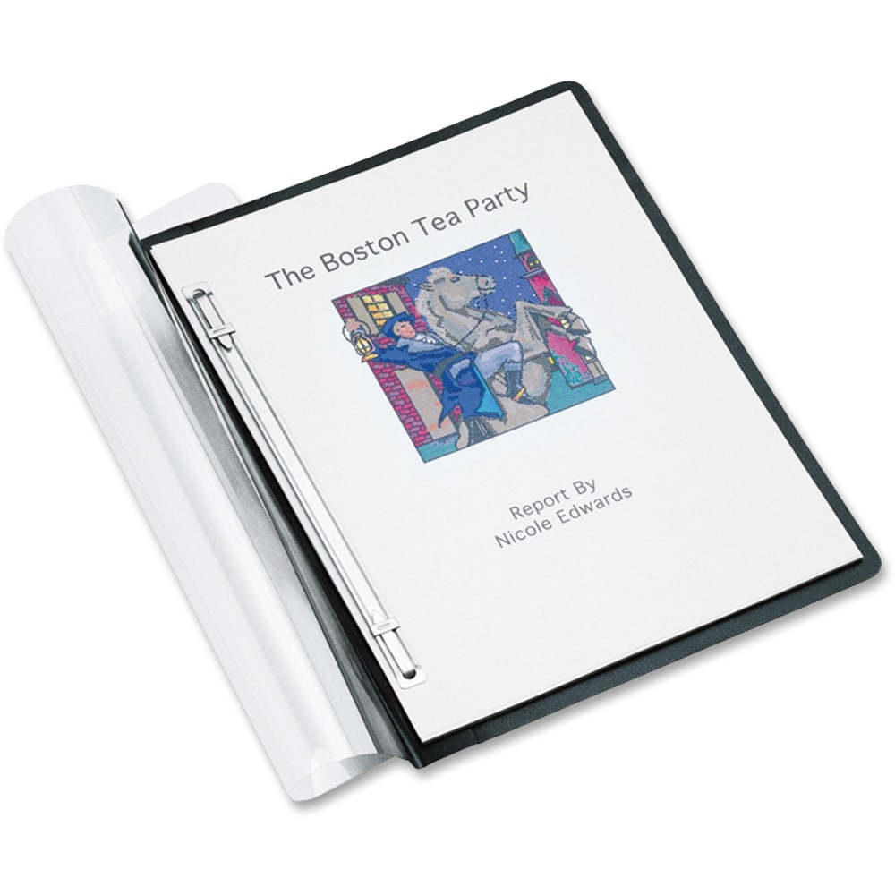 ACCO ACCOHIDE Frosted Front Report Cover, 8 1/2in x 11in, 500-Sheet Capacity, Clear/Black MPN:36251