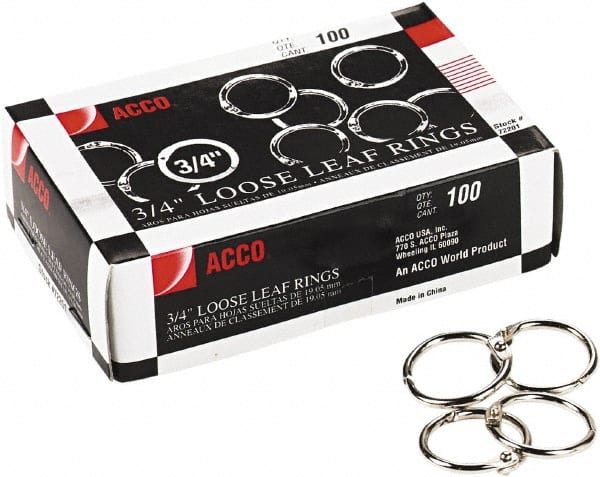 Book Rings: Silver MPN:ACC72201 - Pkg Qty 100