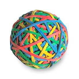 Acco® Rubber Band Ball 275 Assorted Color Bands 1 Each 72155
