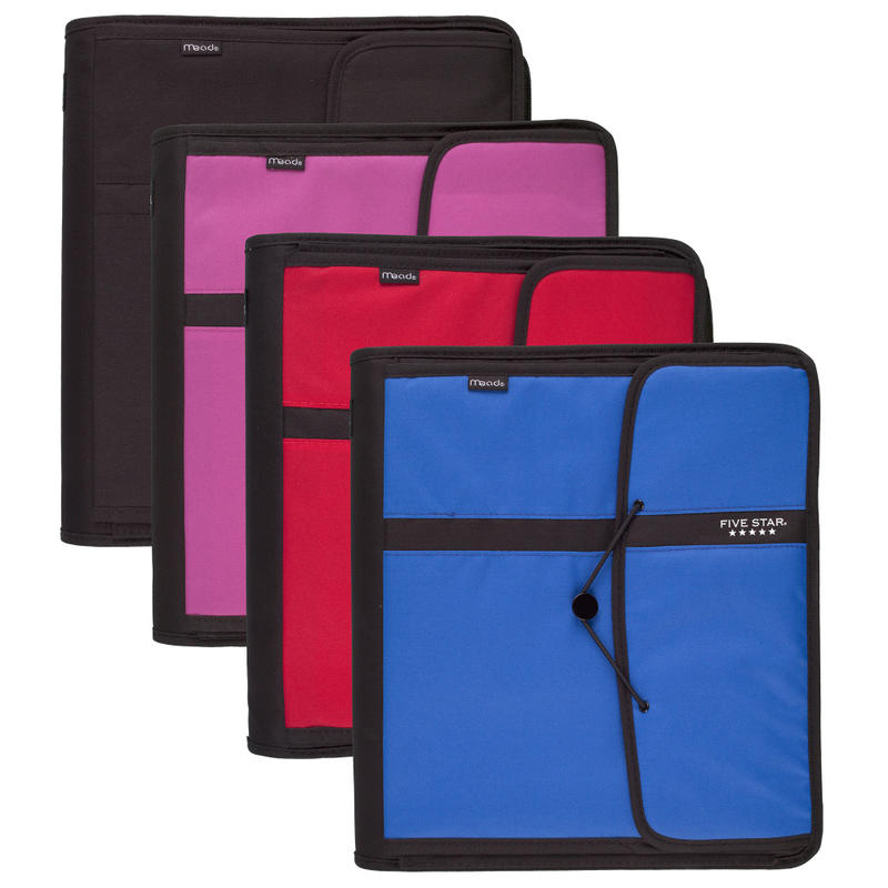 Five Star Zippered 3-Ring Binder Filer, 2in Round Rings, Assorted Colors (Min Order Qty 4) MPN:29490
