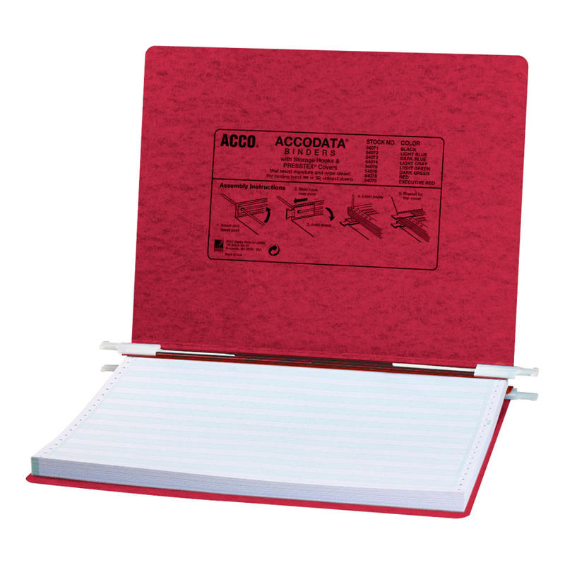 Wilson Jones Presstex Data Binder With Retractable Hooks, 60% Recycled, Executive Red (Min Order Qty 4) MPN:A7054079