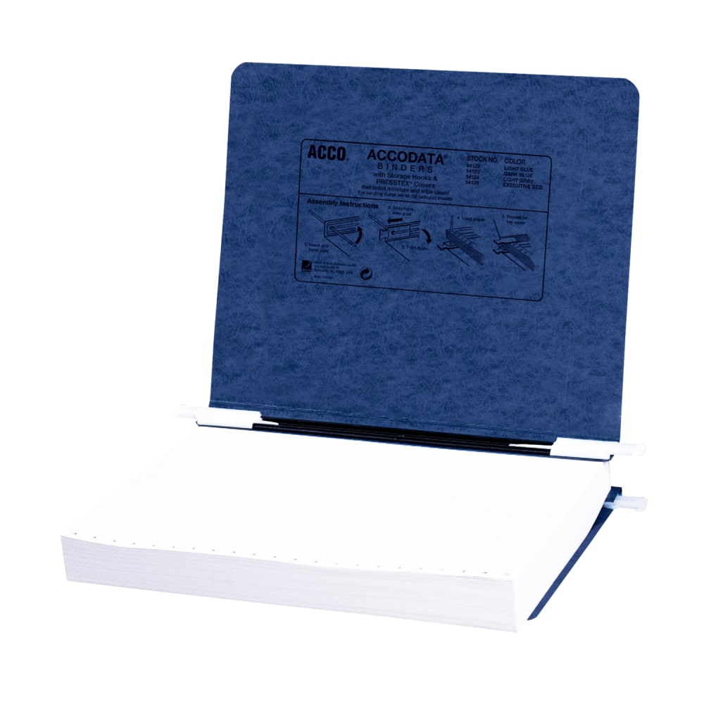 Wilson Jones Presstex Data Binder With Retractable Hooks, 8 1/2in x 11in, Dark Blue MPN:A7054123