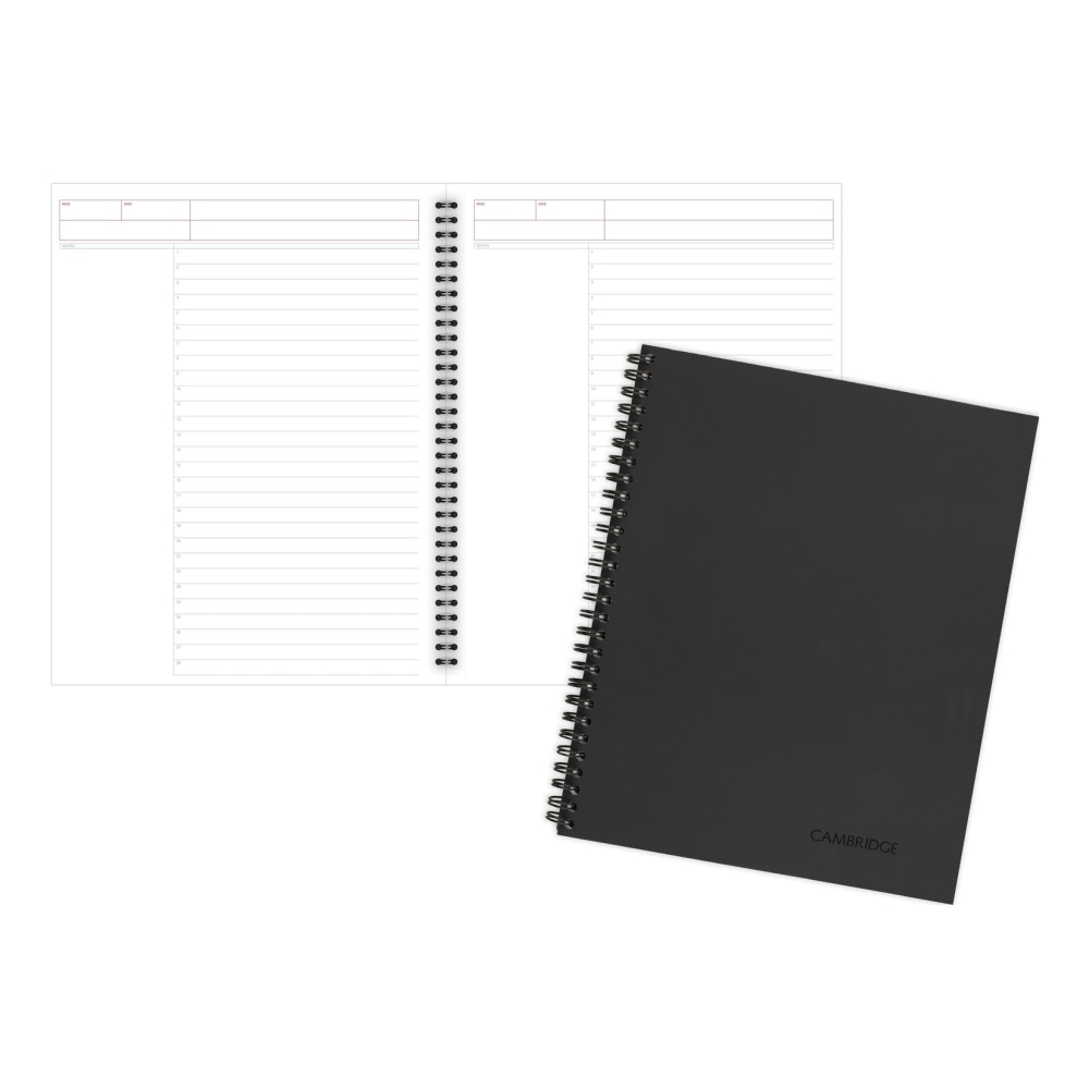 Cambridge Limited 30% Recycled Business Notebook, 8 1/4in x 11in, 1 Subject, Wide Ruled, 80 Sheets, Black (06064) (Min Order Qty 7) MPN:06064