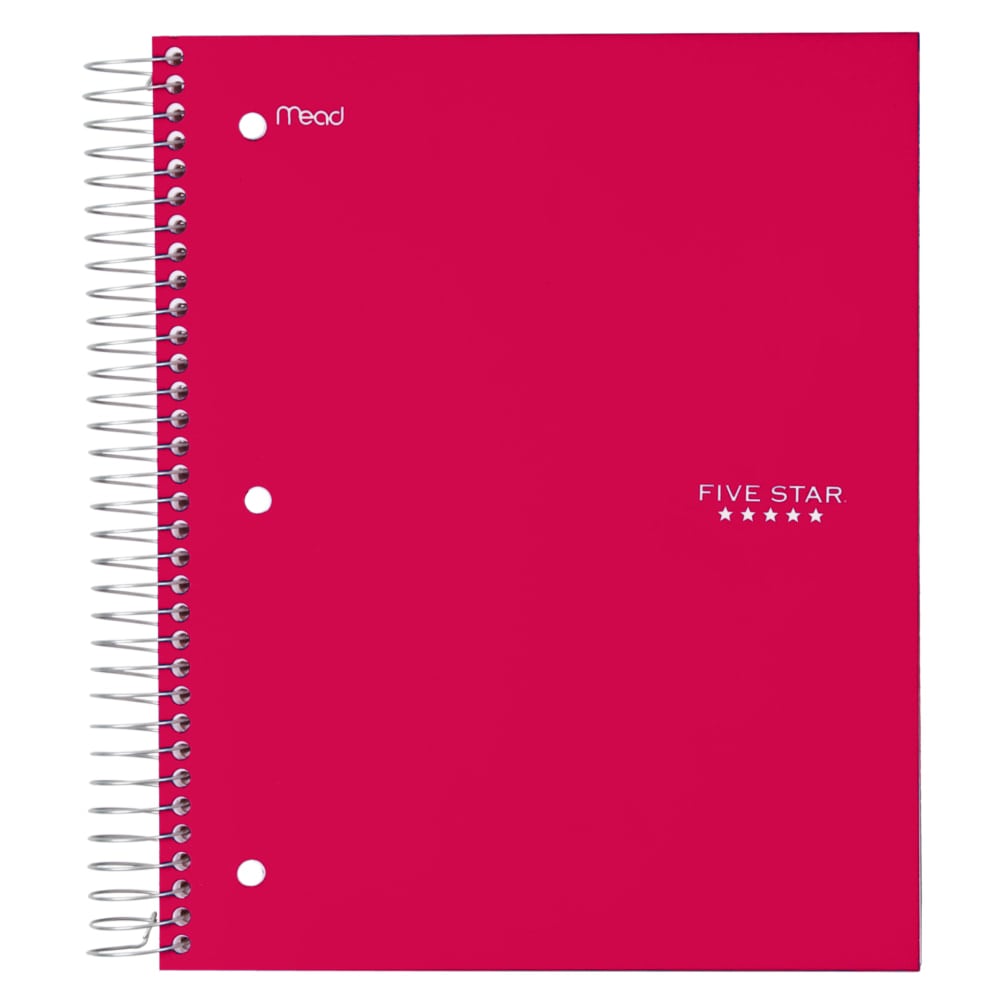 Five Star Trend Notebook, 8 Pockets, 8in x 10 1/2in, 5 Subjects, Wide Ruled, 200 Sheets, Assorted Colors (No Color Choice) (Min Order Qty 6) MPN:07114