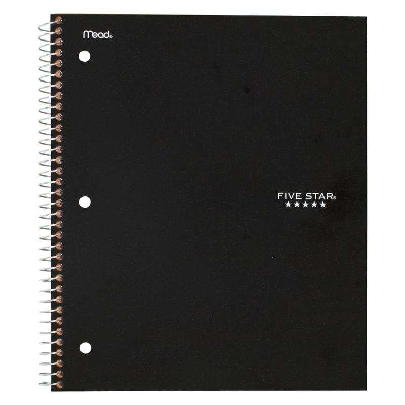 Five Star Notebook, 1 Subject, College Ruled (Min Order Qty 9) MPN:72057
