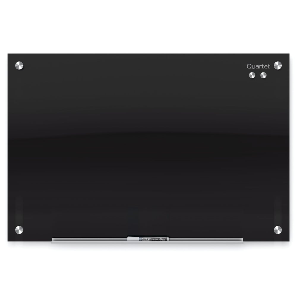 Quartet Infinity Magnetic Glass Marker Unframed Whiteboard, 72in x 48in, Black MPN:G7248B
