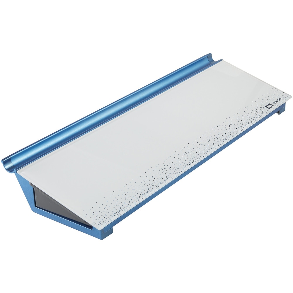 Quartet Dots Glass Dry-Erase Desktop Computer Pad - 18in (1.5 ft)x 6in (0.5 ft) - White/Blue Glass Surface - Rectangle - Horizontal - Desktop - 1 Each MPN:GDP186D