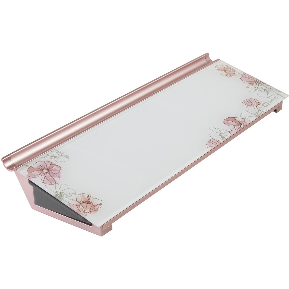 Quartet Floral Design Glass Dry-Erase Desktop Pad - 18in (1.5 ft)x 6in (0.5 ft) - Multi Glass Surface - Rectangle - Horizontal - Desktop - 1 Each MPN:GDP186P