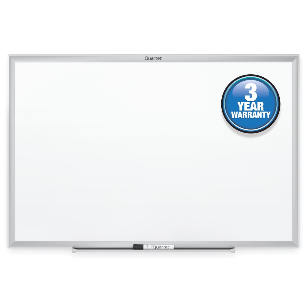 Quartet Classic Total Erase Non-Magnetic Melamine Dry-Erase Whiteboard, 36in x 24in, Aluminum Frame With Silver Finish MPN:S533