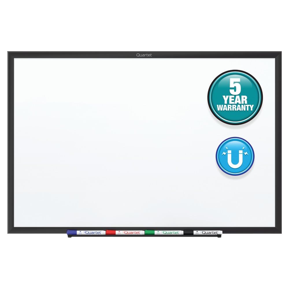Quartet Classic Magnetic Dry-Erase Whiteboard, 24in x 18in, Aluminum Frame With Black Finish MPN:SM531B