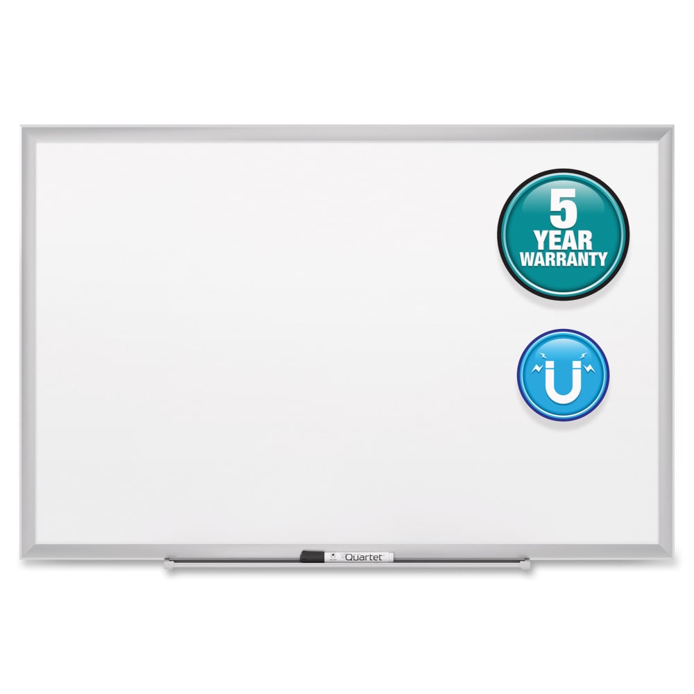 Quartet Classic Magnetic Dry-Erase Whiteboard, 24in x 36in, Aluminum Frame With Silver Finish MPN:SM533