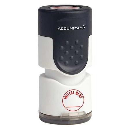 Accustamp, Round Initial Here, Red MPN:035661