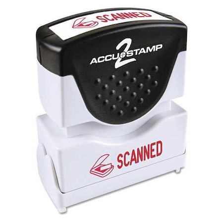 Pre-Inked Shutter Stamp, Red, SCANNED, 1.63 x 0.5 MPN:035605