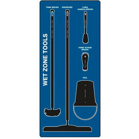 Accuform Signs Wet Zone Store-Board™ Max Duty Aluminum Blue on Black PSB611BUBK