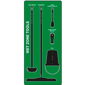 Accuform Signs Wet Zone Store-Board™ Max Duty Aluminum Green on Black PSB611GNBK