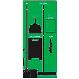 Accuform Signs Clean & Mop Store-Board™ Ultra Aluma-Lite Green on Black PSB709GNBK