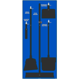 National Marker Janitorial Shadow Board Blue on Black Pro Series Acrylic - SB101FG SB101FG