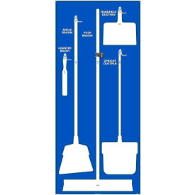National Marker Janitorial Shadow Board Blue on White Pro Series Acrylic - SB102FG SB102FG