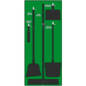 National Marker Janitorial Shadow Board Green on Black Industrial Grade Aluminum - SB103AL SB103AL