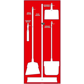National Marker Janitorial Shadow Board Red on White Pro Series Acrylic - SB106FG SB106FG