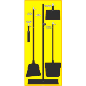National Marker Janitorial Shadow Board Yellow on Black General Purpose Composite - SB107ACP SB107ACP