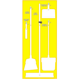 National Marker Janitorial Shadow Board Yellow on White Pro Series Acrylic - SB108FG SB108FG
