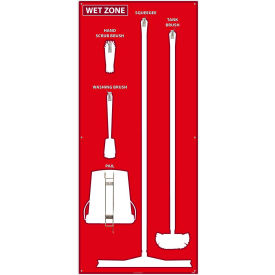 National Marker Wet Zone Shadow Board Red/White68 X 30 Pro Series Acrylic - SB109FG SB109FG
