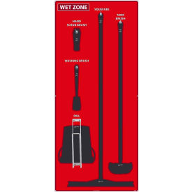 National Marker Wet Zone Shadow Board Red/Black68 X 30 Aluminum - SB112AL SB112AL