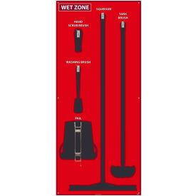 National Marker Wet Zone Shadow Board Red/Black68 X 30 Pro Series Acrylic - SB112FG SB112FG
