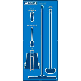 National Marker Wet Zone Shadow Board Blue/Blue68 X 30 Aluminum - SB115AL SB115AL