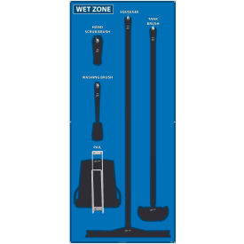 National Marker Wet Zone Shadow Board Blue/Black68 X 30 Aluminum - SB116AL SB116AL