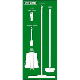 National Marker Wet Zone Shadow Board Green/White68 X 30 ACP Aluminum Composite Panel - SB117ACP SB117ACP