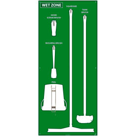National Marker Wet Zone Shadow Board Green/White68 X 30 Pro Series Acrylic - SB117FG SB117FG