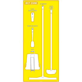 National Marker Wet Zone Shadow Board Yellow/White68 X 30 ACP Aluminum Composite Panel- SB121ACP SB121ACP