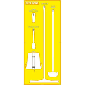 National Marker Wet Zone Shadow Board Yellow/White68 X 30 Pro Series Acrylic - SB121FG SB121FG