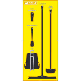 National Marker Wet Zone Shadow Board Yellow/Black68 X 30 Aluminum - SB124AL SB124AL