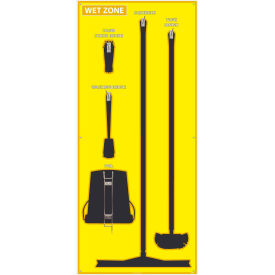 National Marker Wet Zone Shadow Board Yellow/Black68 X 30 Pro Series Acrylic - SB124FG SB124FG